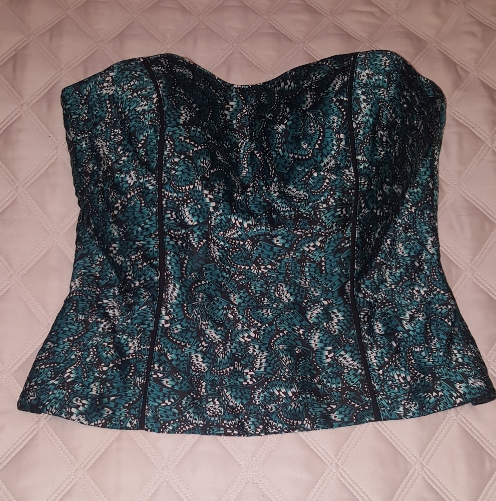 EUC WHBM silk butterfly Bustier size 12